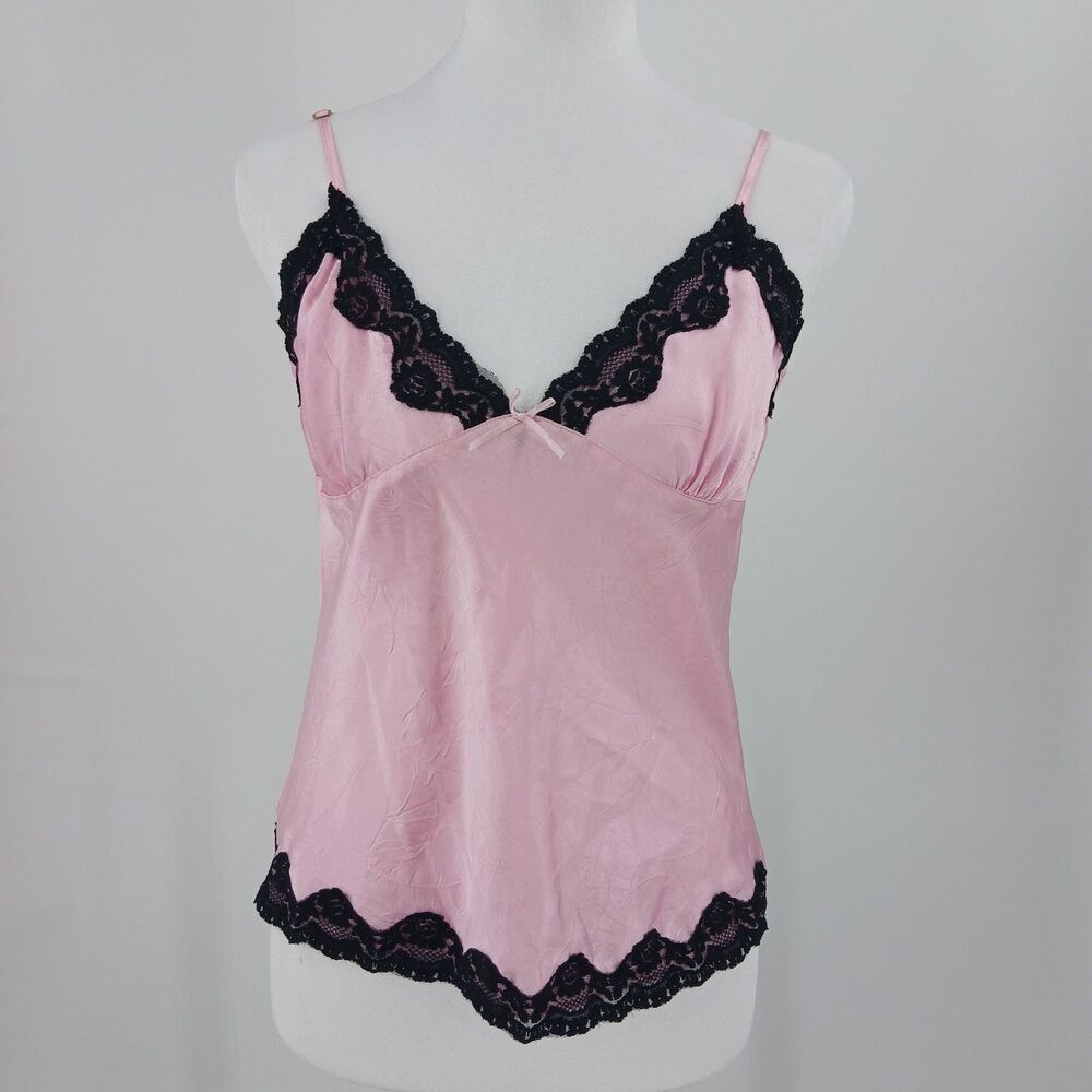 Eyeshadow Lace Cami Chemise Top Womens S Pink Coquette Softgirl Aesthetic